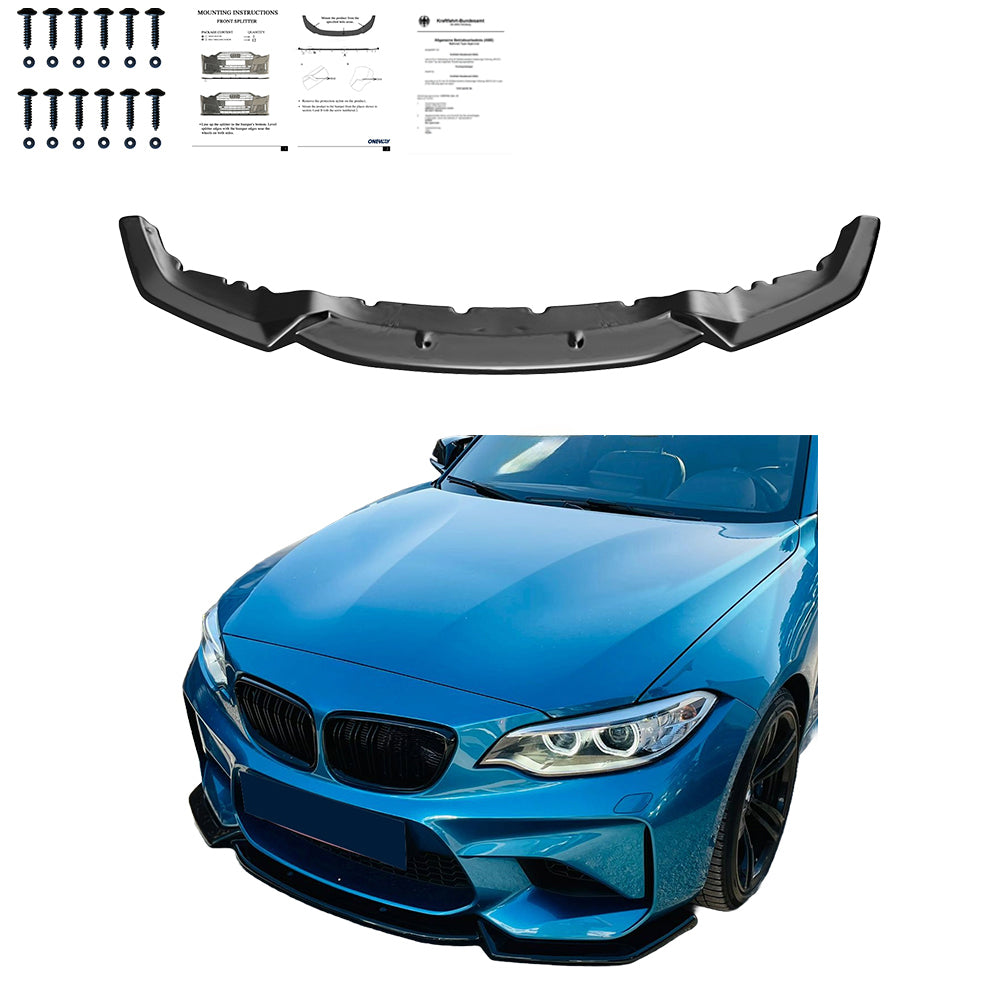 Frontsplitter schwarz glänzend passend für BMW M2 F87 2016-2020 – Ansicht 2