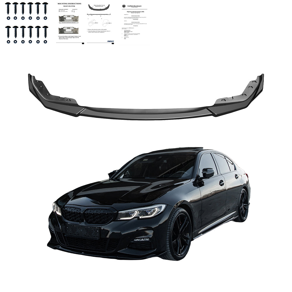 Frontsplitter schwarz glänzend passend für BMW 3er G20-G21 M-Paket 2018-2022 – Ansicht 2