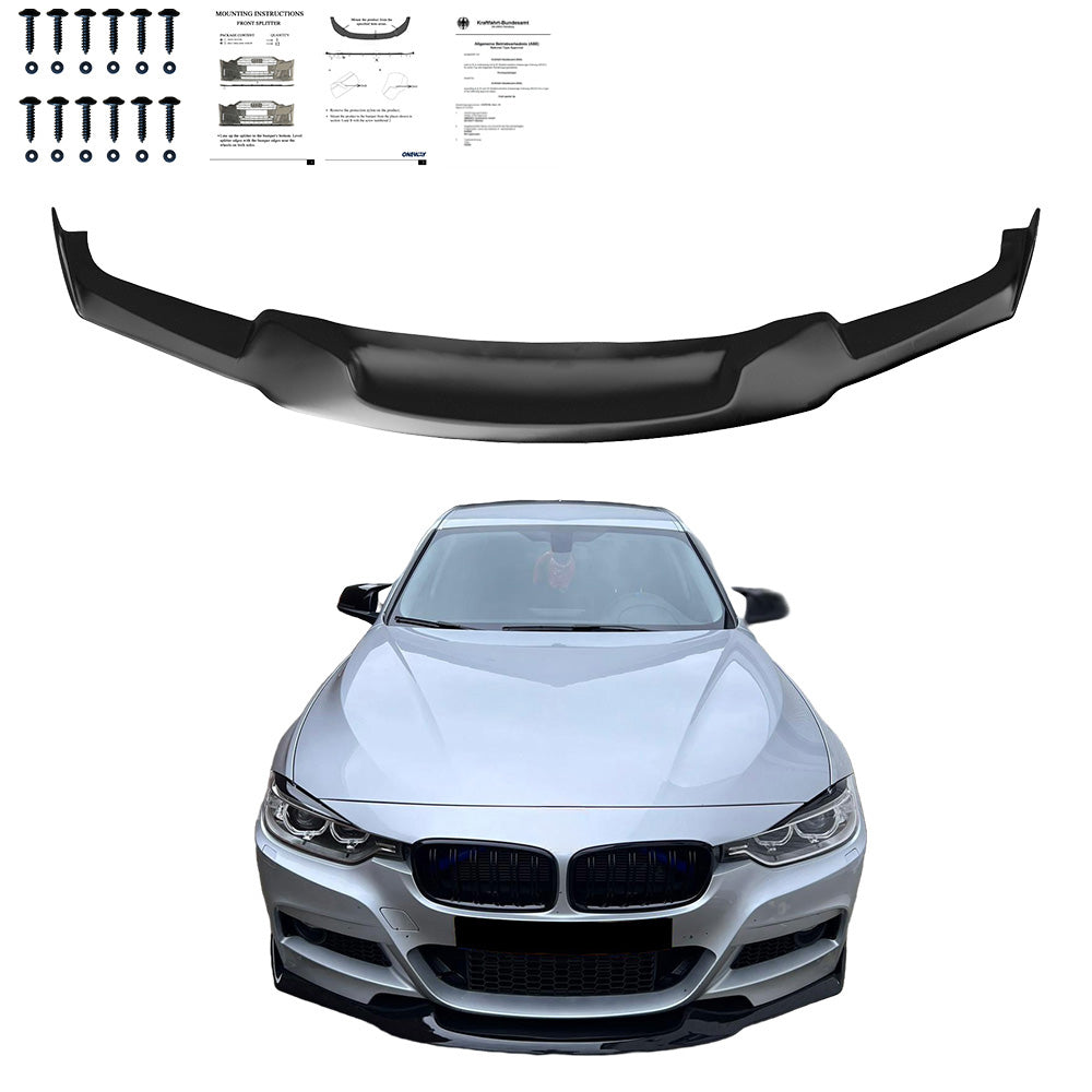 Frontsplitter schwarz glänzend passend für BMW 3er F30 M-Technik 2012-2019 – Ansicht 1