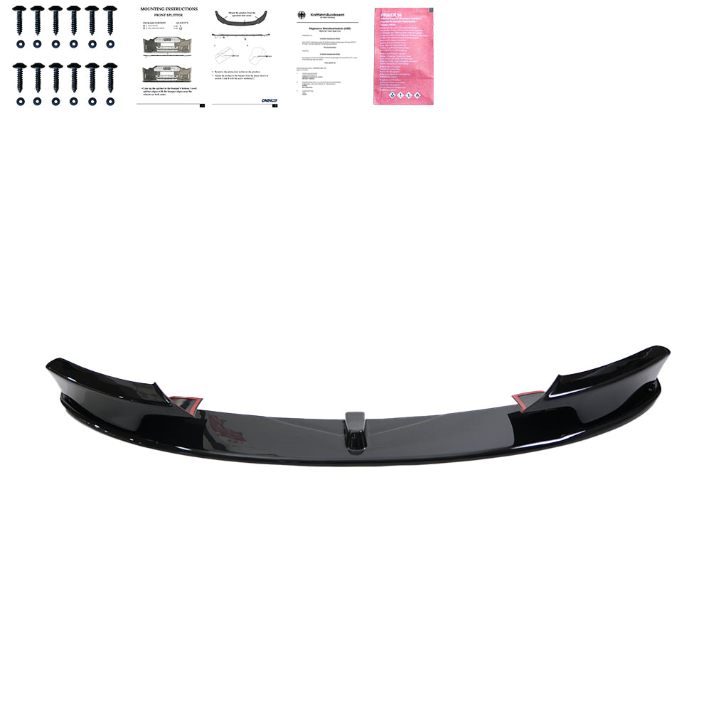 Frontspoiler-Flaps schwarz glänzend passend für BMW 3er F30 M-Paket 2012-2019 w / Flaps – Ansicht 4
