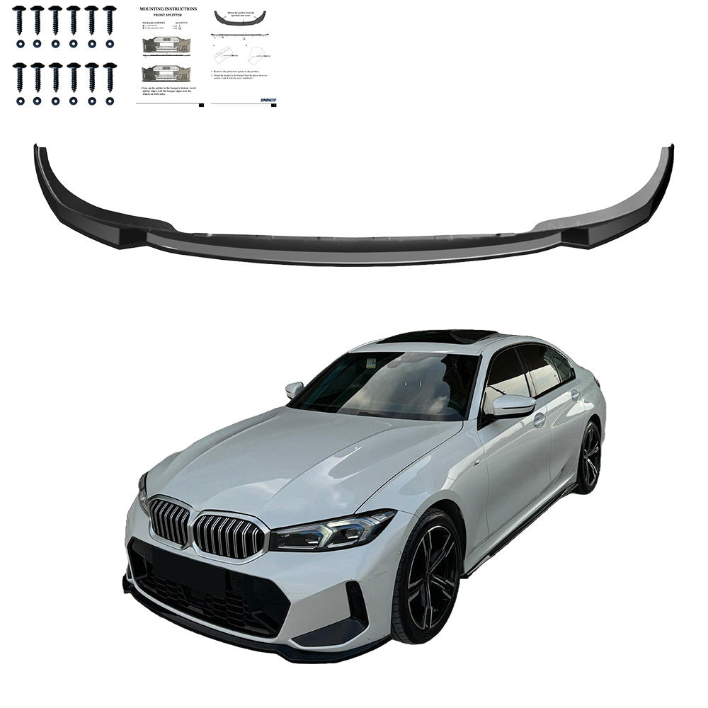 Frontsplitter schwarz glänzend passend für BMW 3er G20/G21 /M340i M-Paket Facelift 2022+ – Ansicht 2