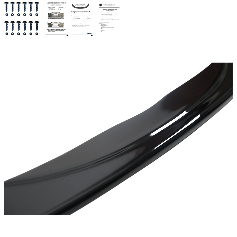 Frontsplitter schwarz glänzend passend für BMW 5er F10/F11 M-Paket 2011-2016 Version 3 – Ansicht 3