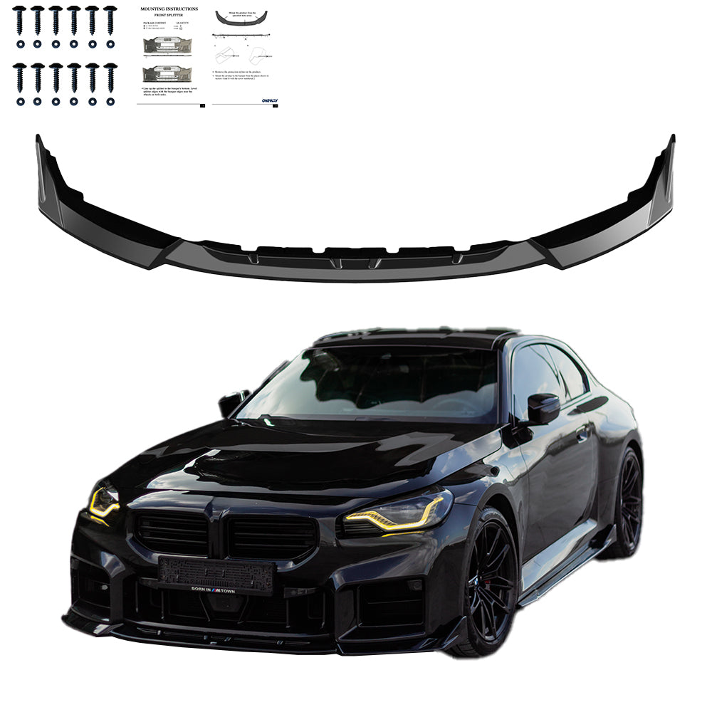 Frontsplitter schwarz glänzend passend für BMW M2 G87 2023+ – Ansicht 2