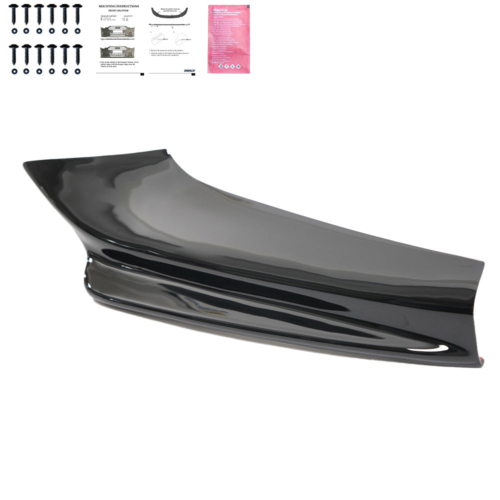 Frontspoiler-Flaps schwarz glänzend passend für BMW 5er F10/F11 M-Paket 2011-2016 Frontsplitter w / Flaps – Ansicht 4