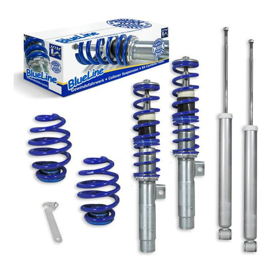 BlueLine Gewindefahrwerk Set VA/HA passend für BMW 3er E46 4 und 6 Zylinder, sowie Touring-Modelle Baujahr 1998-2005