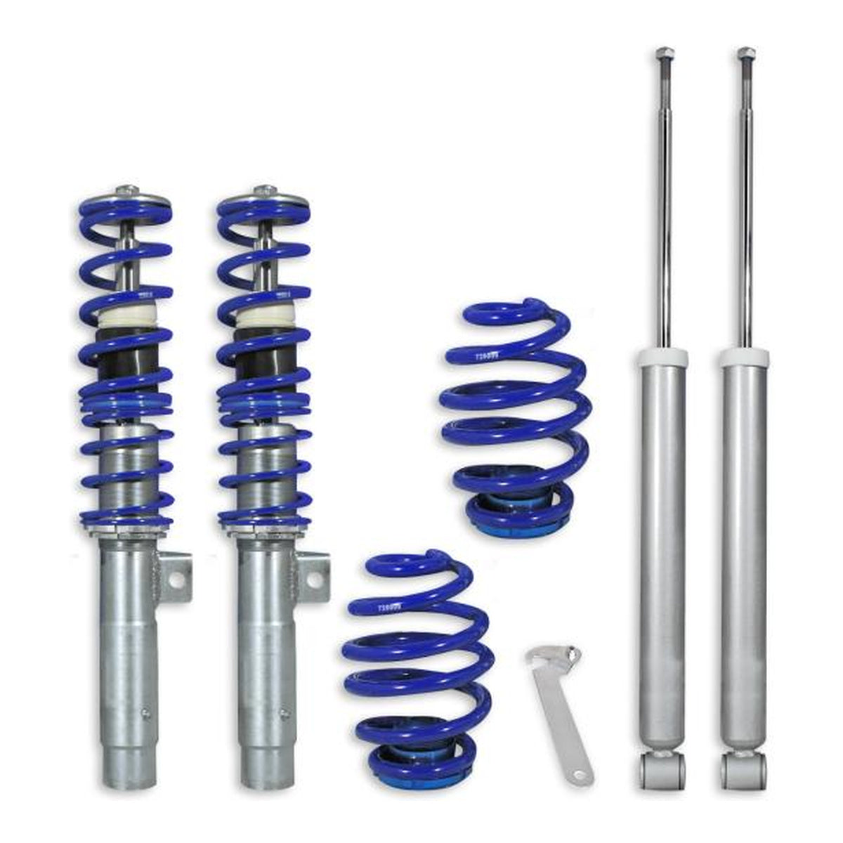 BlueLine Gewindefahrwerk Set VA/HA passend für BMW 3er E46 4 und 6 Zylinder, sowie Touring-Modelle Baujahr 1998-2005
