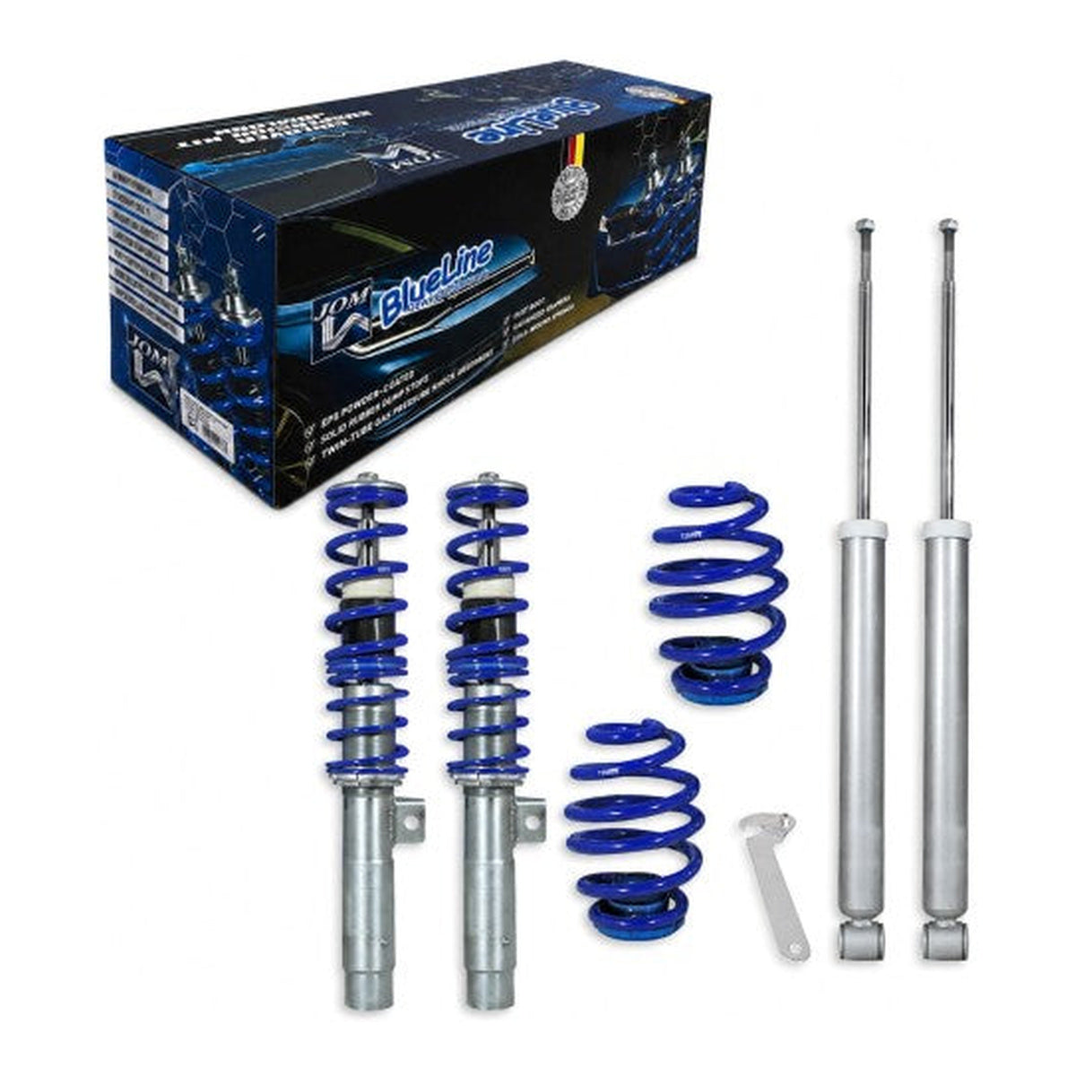 BlueLine Gewindefahrwerk Set VA/HA passend für BMW 3er E46 4 und 6 Zylinder, sowie Touring-Modelle Baujahr 1998-2005
