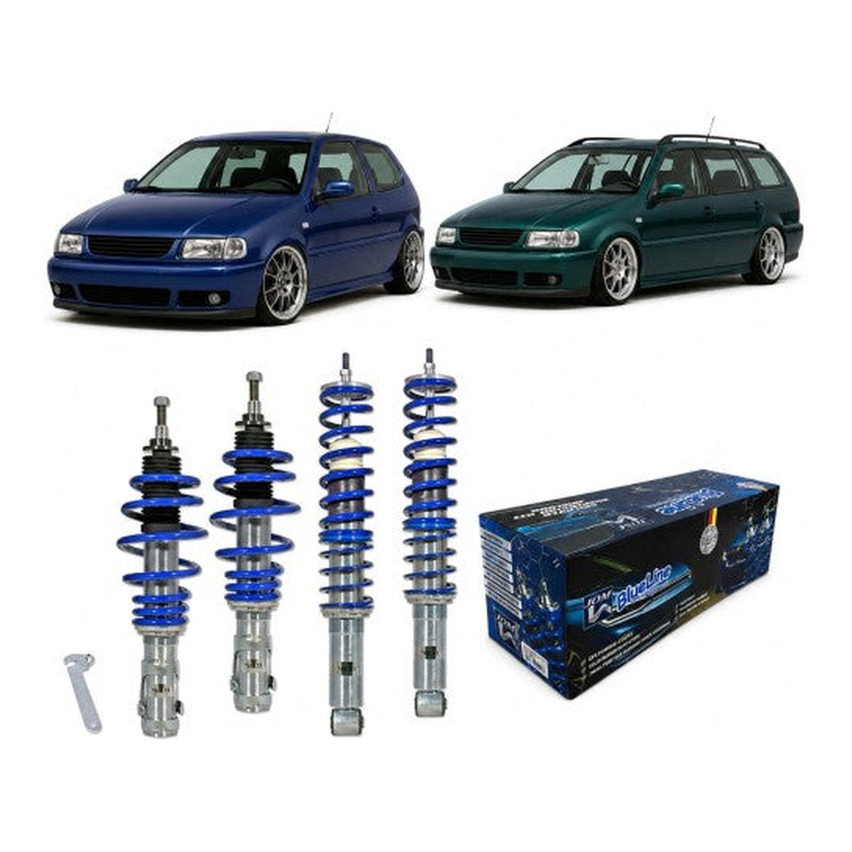 BlueLine Gewindefahrwerk passend für VW Polo 6N2, auch Variant-Modelle Baujahr 1999-2002