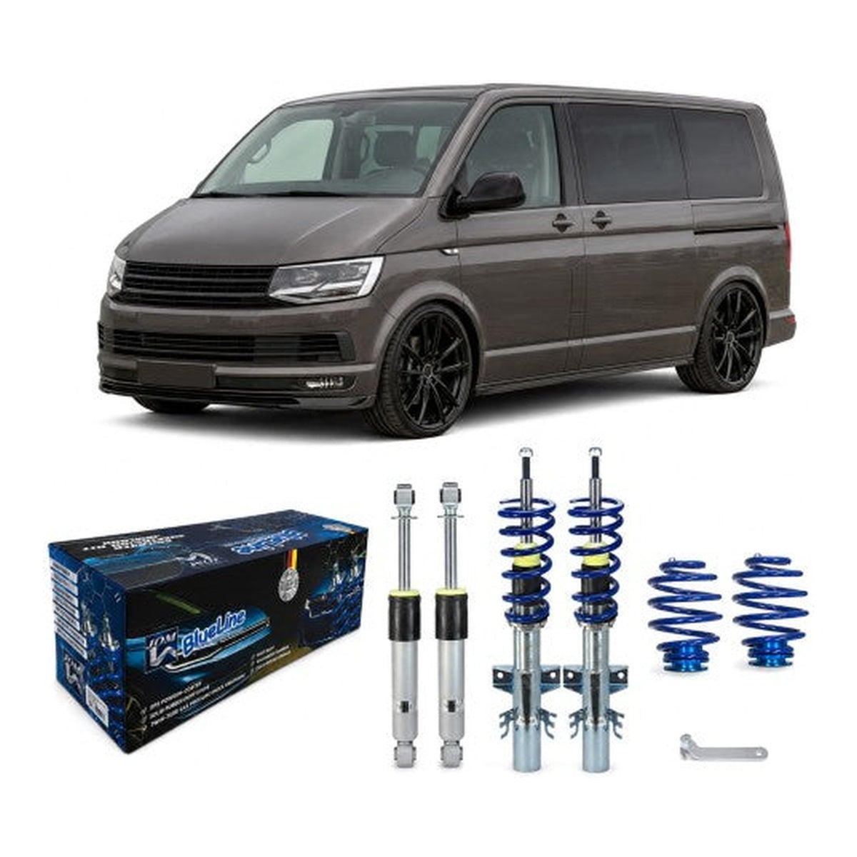 BlueLine Gewindefahrwerk passend für VW T6 4Motion 2.0, 3.2 V6, 1.9TDi, 2.0TDi / BiTDi, 2.5TDi ab Baujahr 2015-