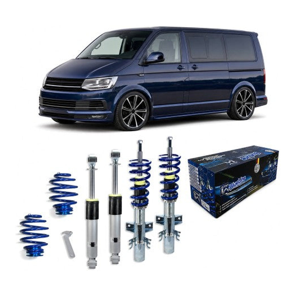 BlueLine Gewindefahrwerk passend für VW T6 4Motion 2.0, 3.2 V6, 1.9TDi, 2.0TDi / BiTDi, 2.5TDi ab Baujahr 2015-