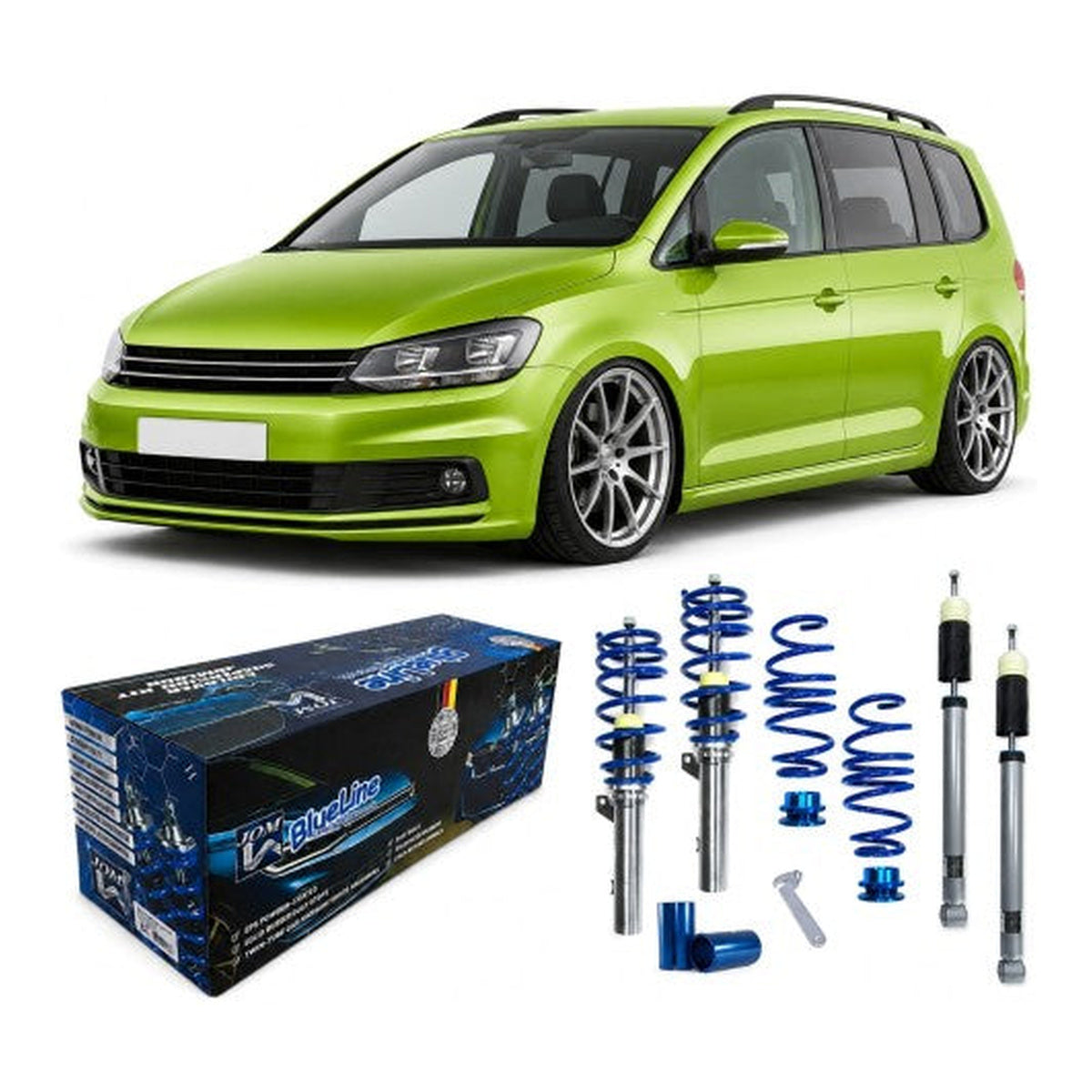 BlueLine Gewindefahrwerk HA Mehrlenker (Multilink) passend für VW Touran (1T) 1.0 TSI, 1.2 TSI, 1.4 TSI, 1.5 TSI, 2015-, Ø 50/55 mm!!