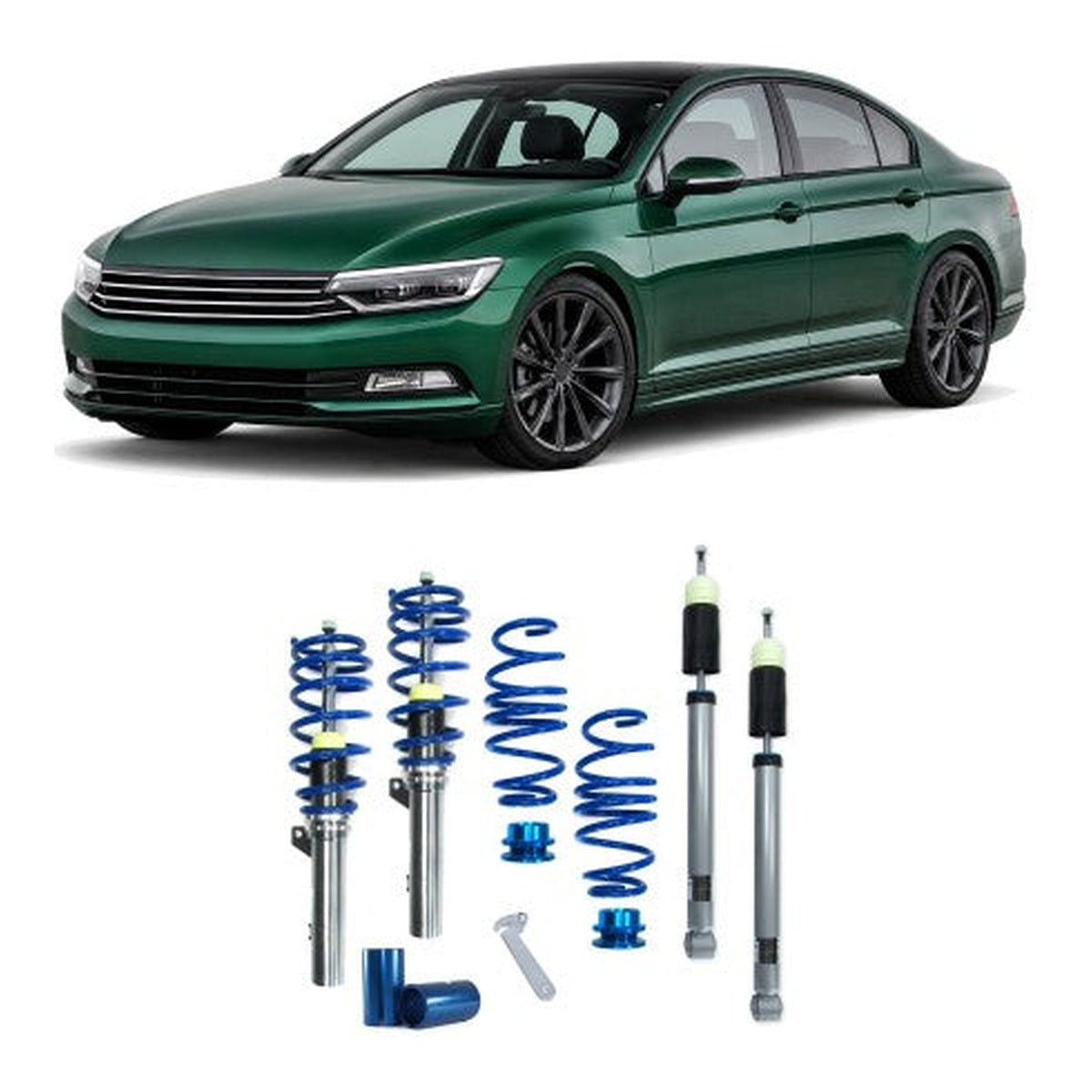BlueLine Gewindefahrwerk passend für Passat B8 (3C) HA Mehrlenker (Multilink) passend für VW Passat B8 (3C) 1.4 TSI, 1.5 TSI, 1.8 TSI 132KW, 1.6 TDI
