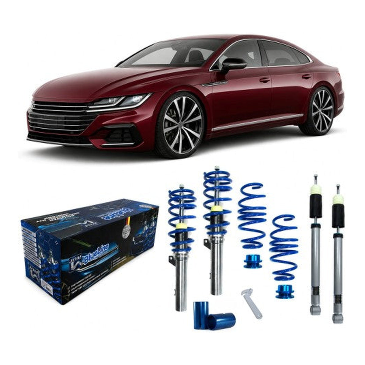 BlueLine Gewindefahrwerk HA Mehrlenker (Multilink) passend für VW Arteon (3H) 2.0 TSI 4Motion (200KW/ 206KW), 2.0 TSI 4Motion R, 2.0 TDI 4Motion