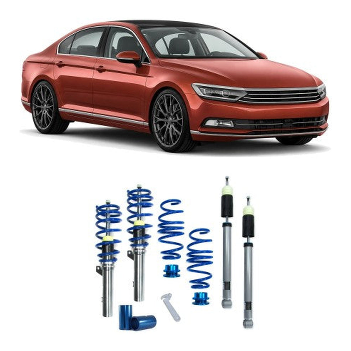 BlueLine Gewindefahrwerk passend für Passat B8 (3C) TSI 4 Motion, TDI 4 Motion HA Mehrlenker (Multilink) passend für VW Passat B8 (3C) 1.8 TSI 132KW
