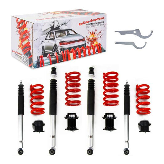 RedLine Gewindefahrwerk passend für Mercedes C-Klasse (W202) alle inkl. T-Model, 1993-2000, CLK (W208) alle inkl. Cabrio, 1997-2002, E-Klasse (W210)