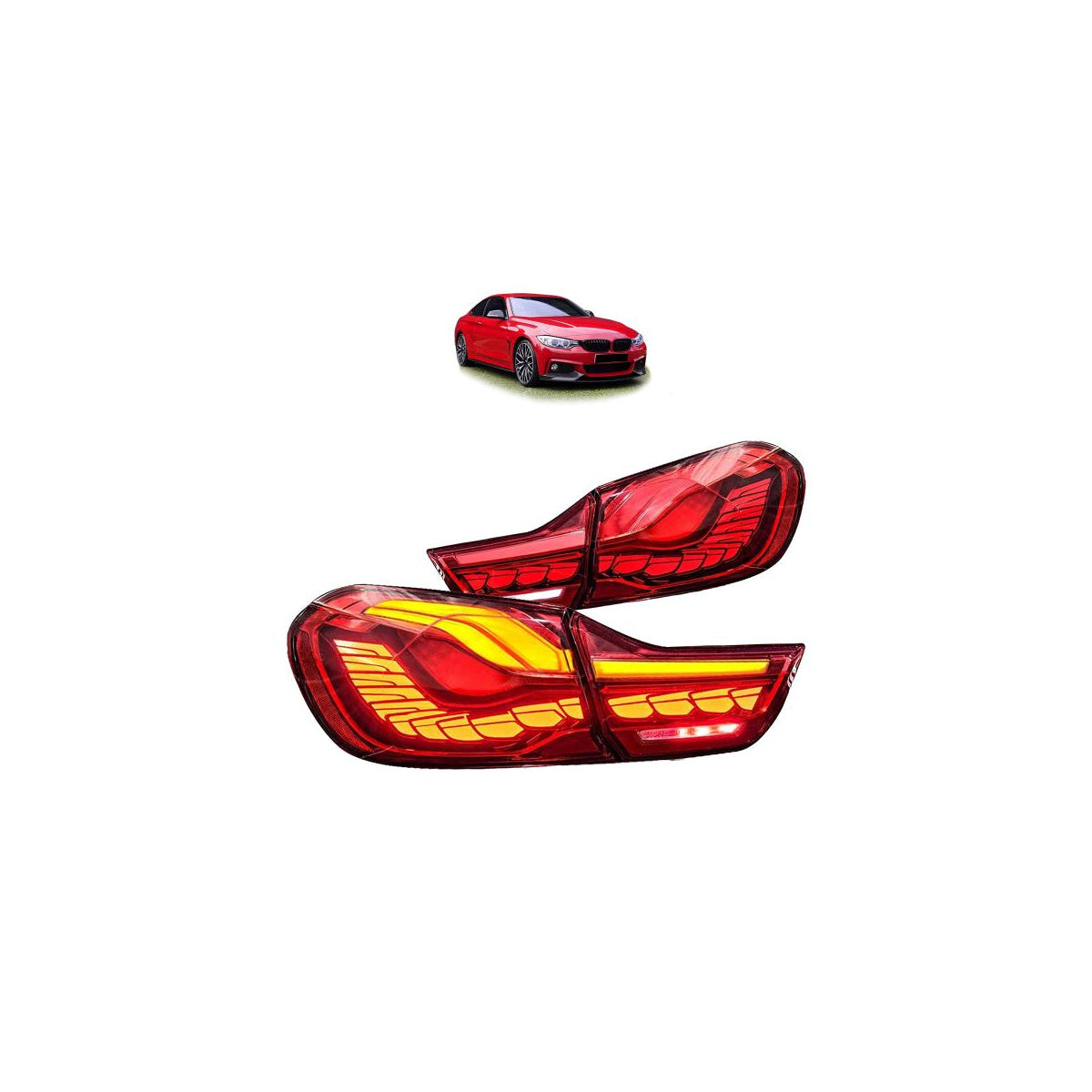 Voll LED Rückleuchten OLED passend für BMW 4er F32 F33 F36 F82 2013–21 Rot