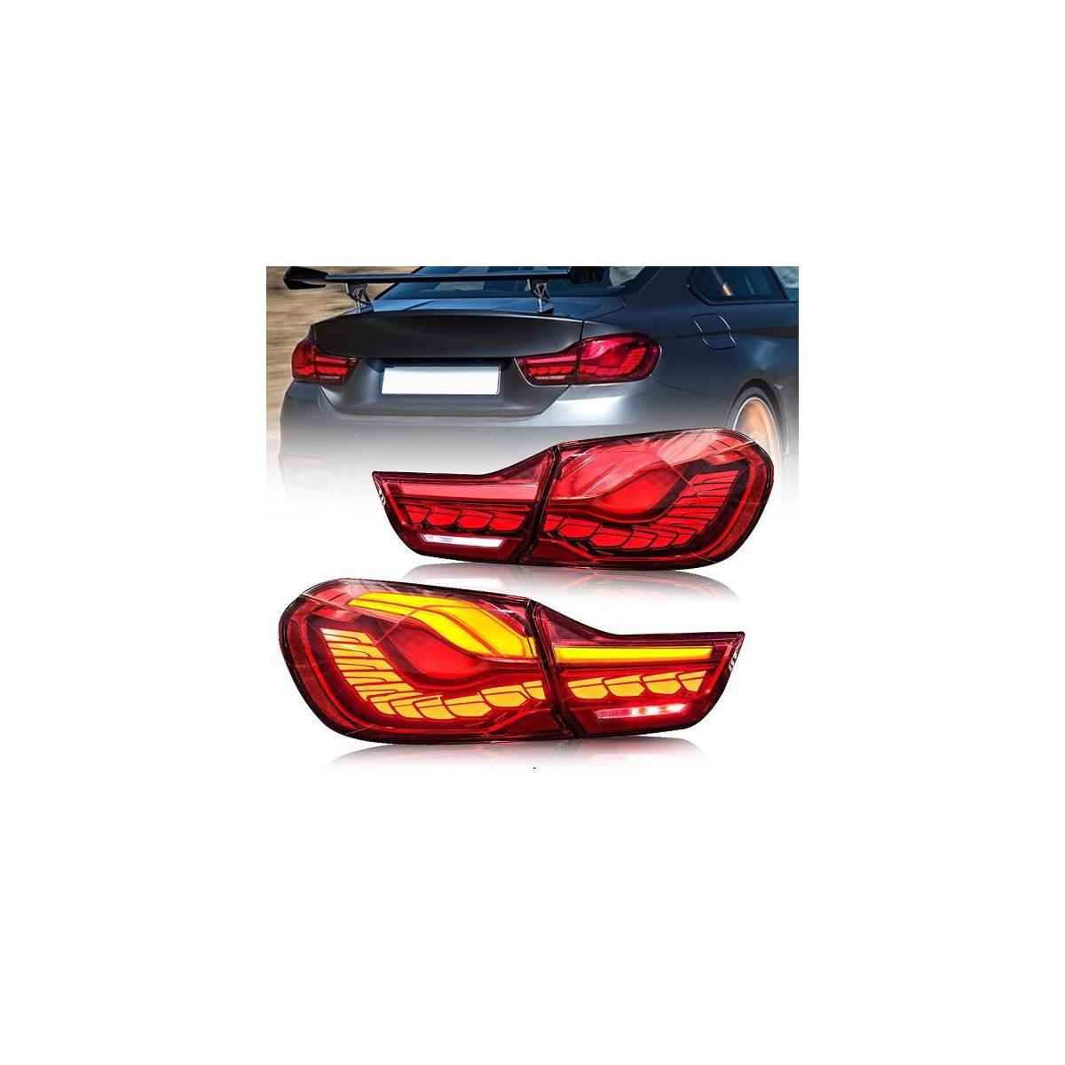 Voll LED Rückleuchten OLED passend für BMW 4er F32 F33 F36 F82 2013–21 Rot