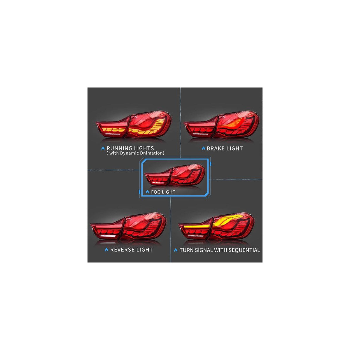 Voll LED Rückleuchten OLED passend für BMW 4er F32 F33 F36 F82 2013–21 Rot