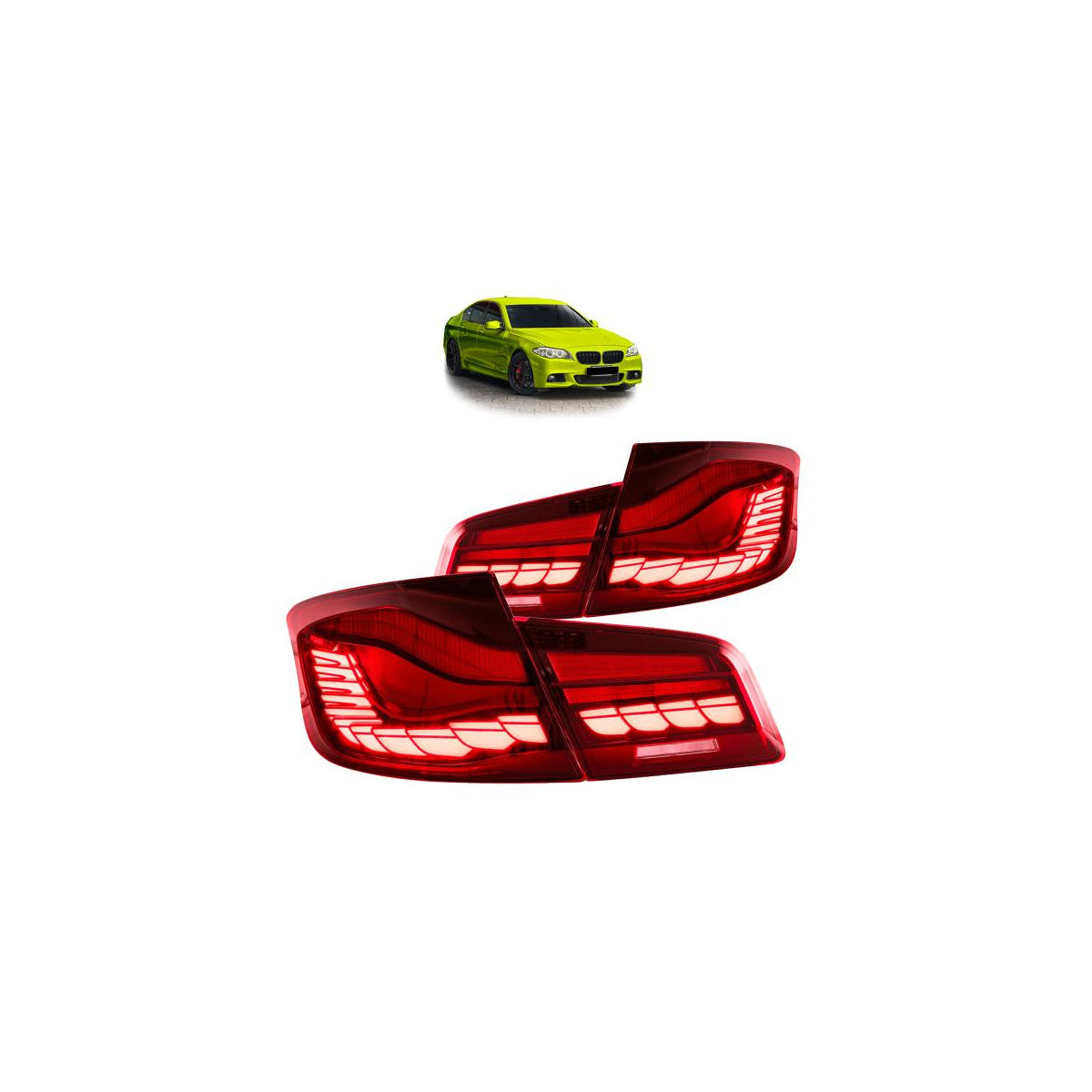 Voll LED Rückleuchten passend für BMW F10 Limousine 2010-2016 Rot in OLED Technik