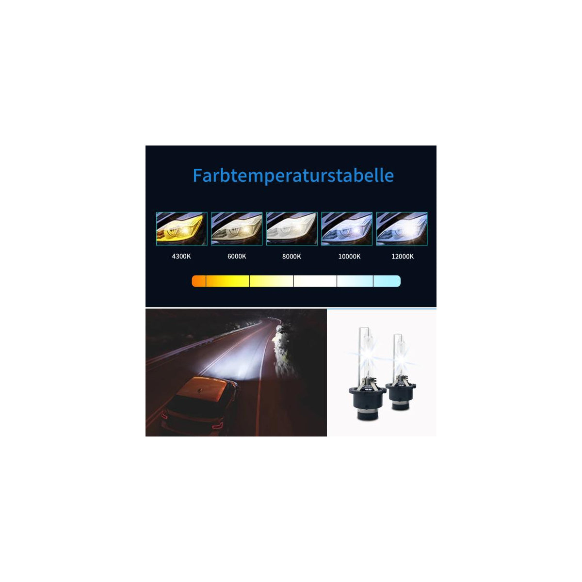 Jeu d'ampoules xénon D4S 6000K pour phares