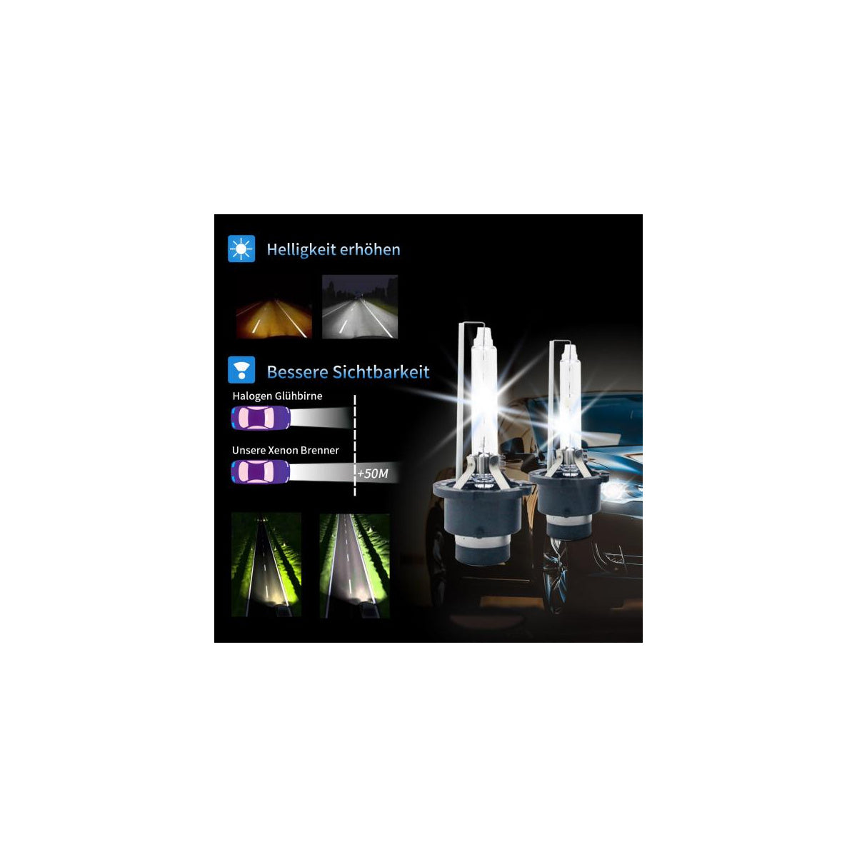 Jeu d'ampoules xénon D4S 6000K pour phares