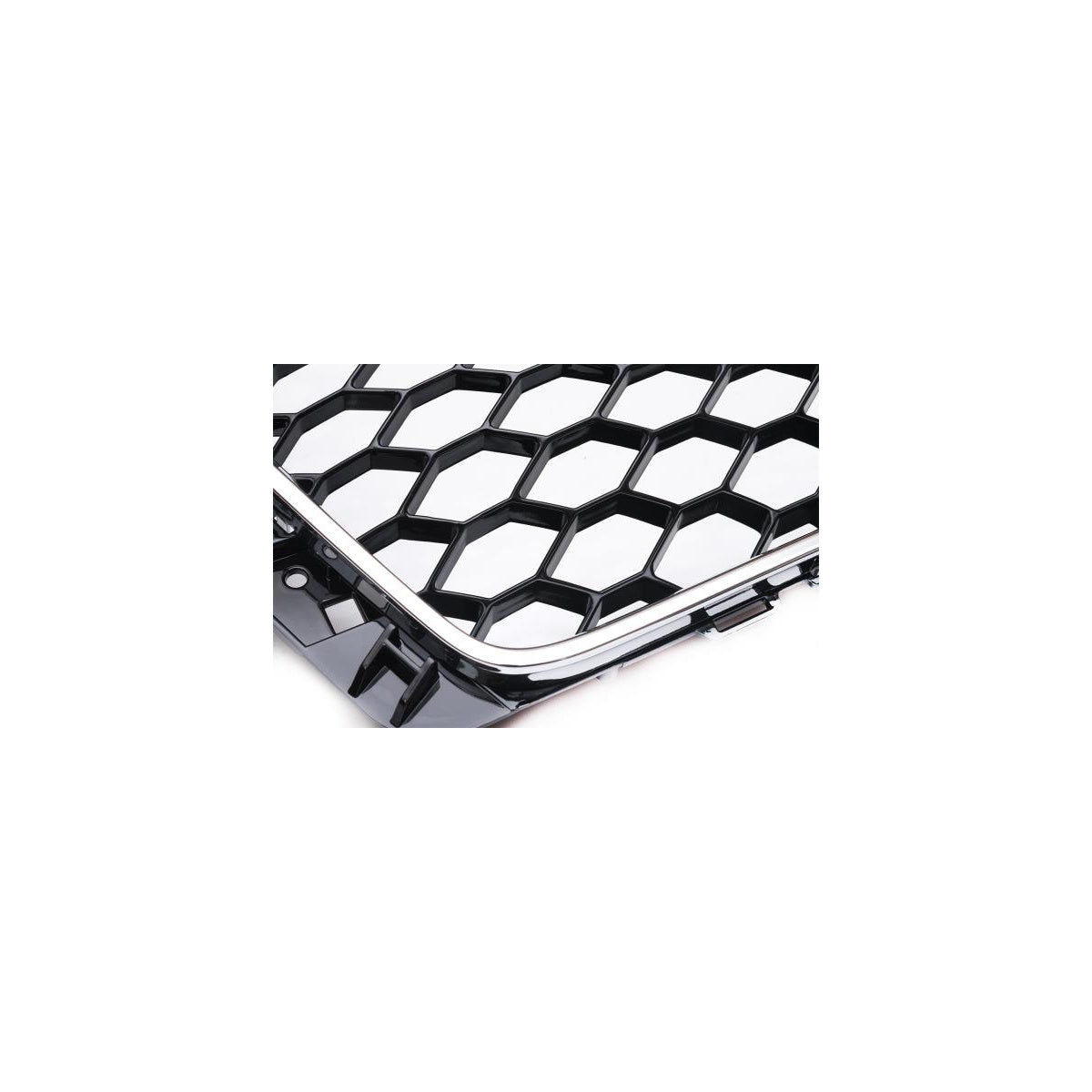 Sportgrill Frontgrill Kühlergrill Wabengrill passend für Audi A4 B9 Grill ohne Emblem ab 2016- Chrom Schwarz mit Emblemhalter