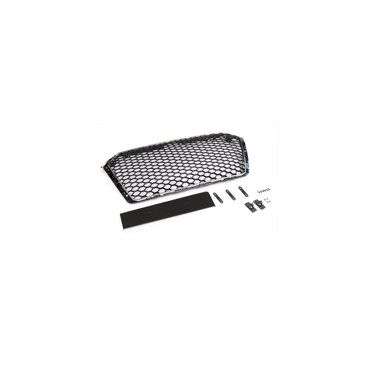 Sportgrill Frontgrill Kühlergrill Wabengrill passend für Audi A4 B9 Grill ohne Emblem ab 2016- Chrom Schwarz