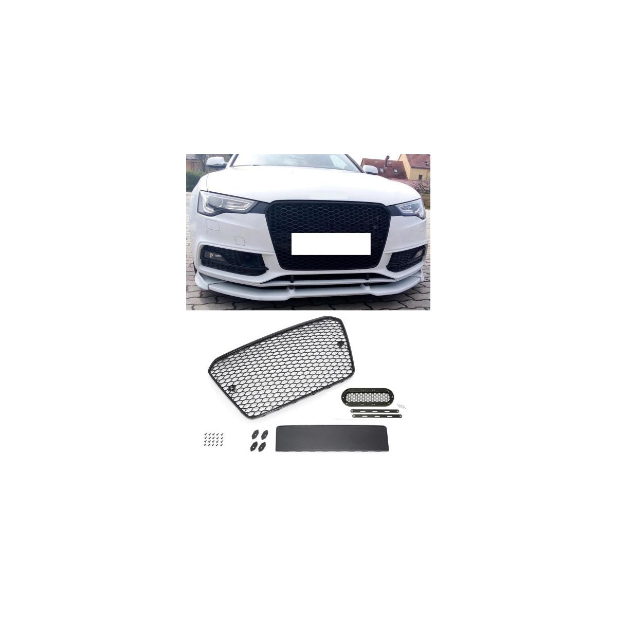 Sportgrill Frontgrill Kühlergrill Wabengrill passend für Audi A5 S5 12-16 Wabengrill mit Emblemhalter