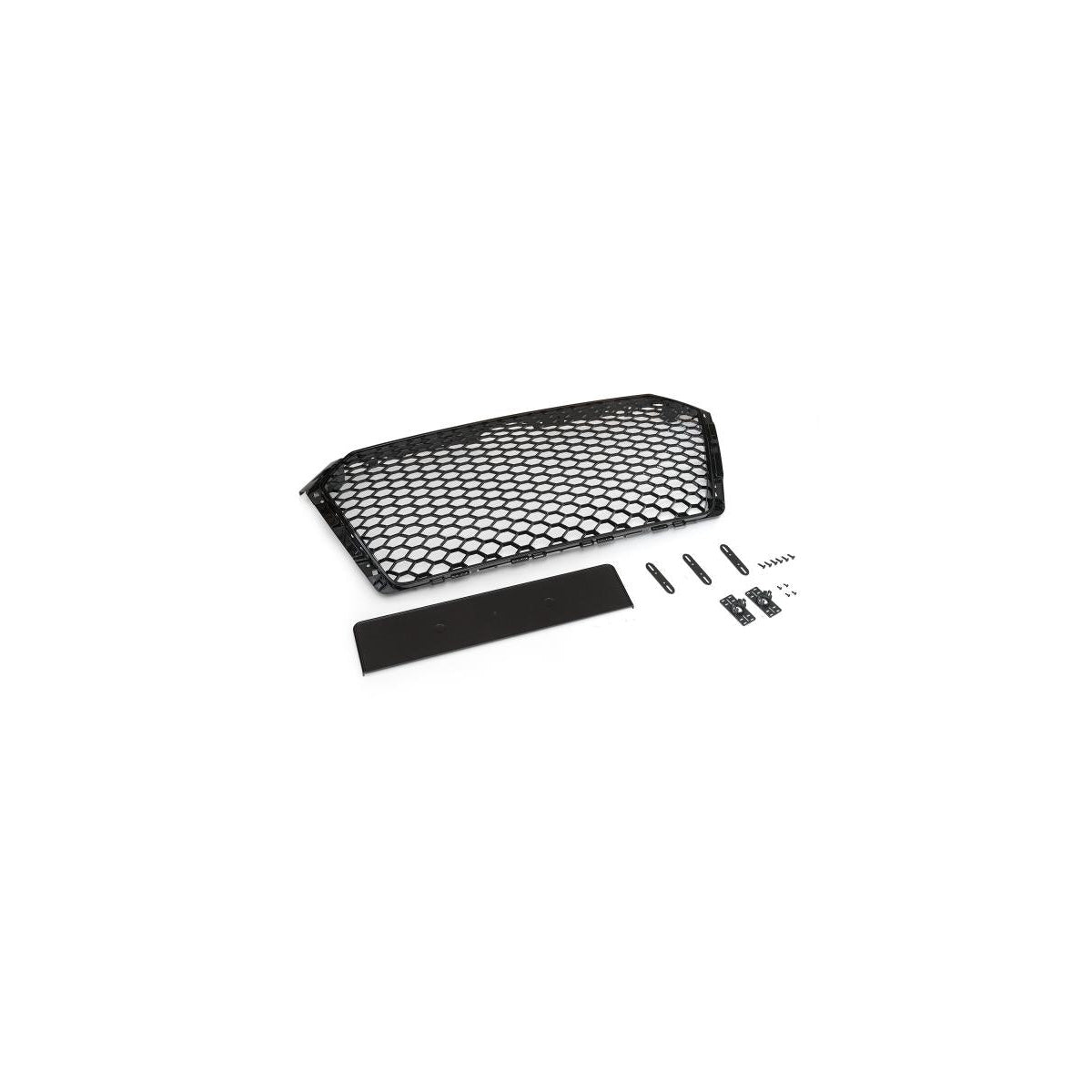 Sportgrill Frontgrill Kühlergrill Wabengrill passend für Audi A4 B9 Grill ohne Emblem ab 16- Schwarz Glanz