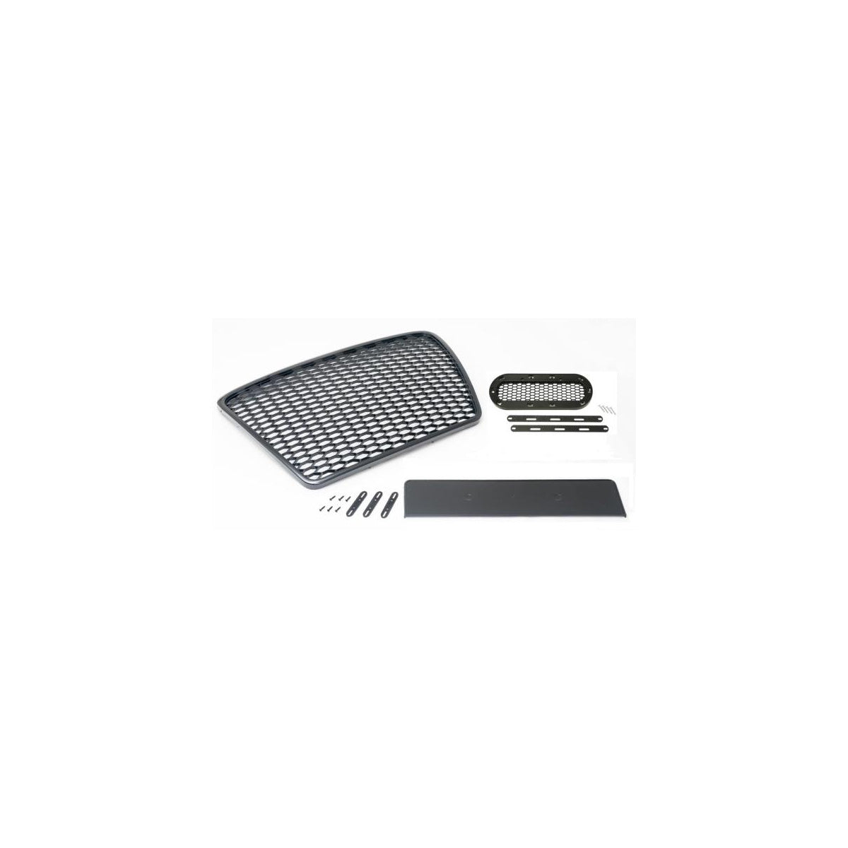 Sportgrill Frontgrill Kühlergrill Wabengrill passend für Audi A6 4F Facelift Grill Schwarz Glanz mit Emblemhalter