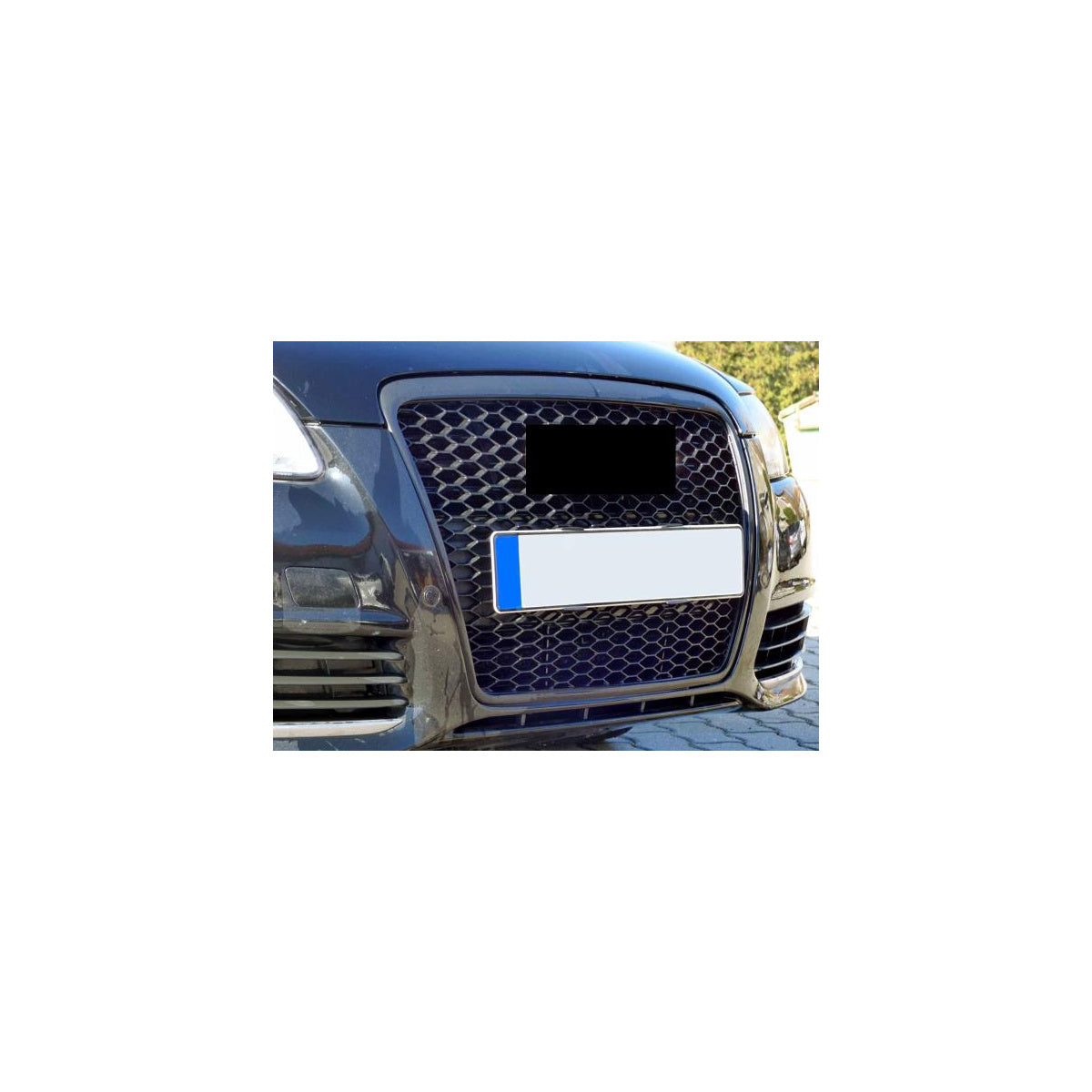 Calandre nid d'abeille avec support d'emblème compatible avec Audi A6 4F 2008-2011