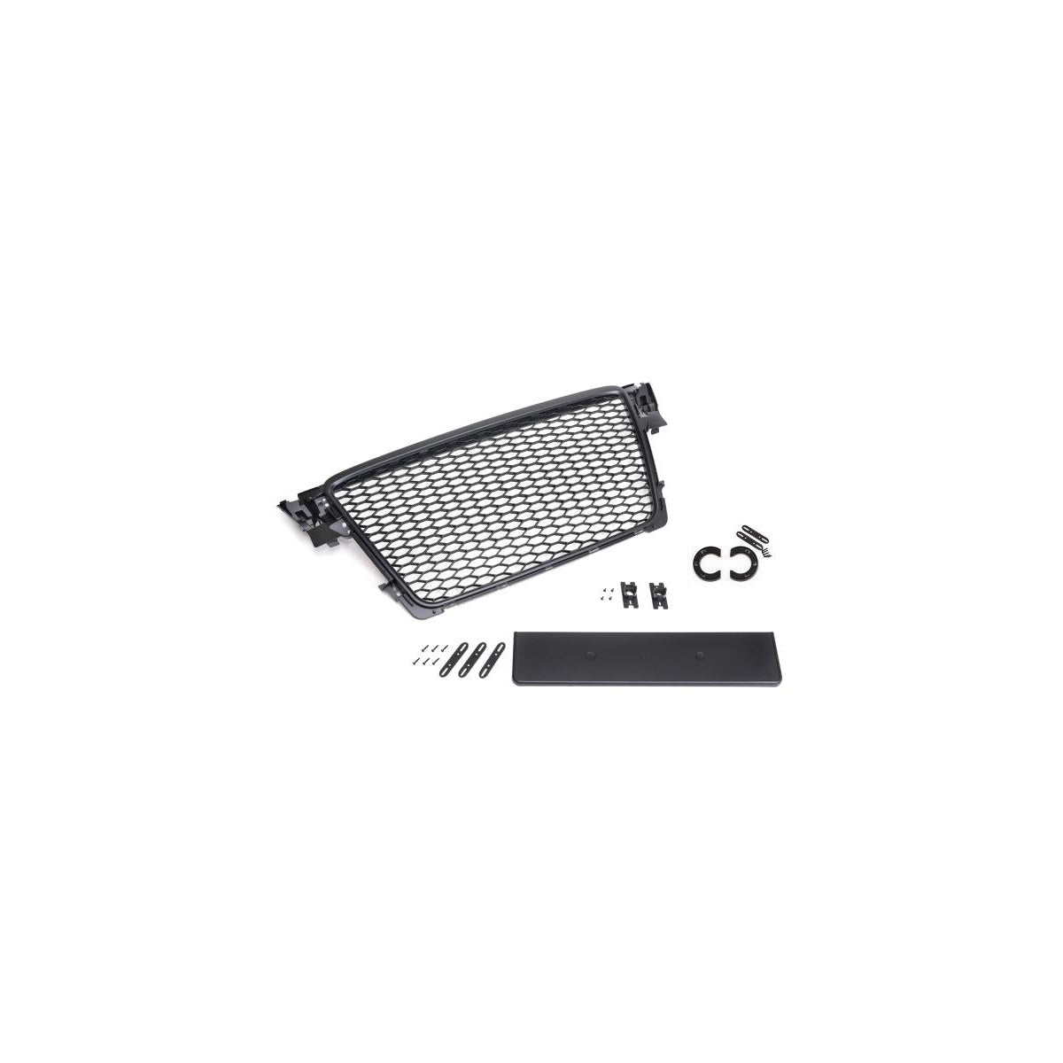 Frontgrill Sport Waben-Grill Lüftungsgitter passend für Audi A4 B8 07-12 Schwarz Glanz