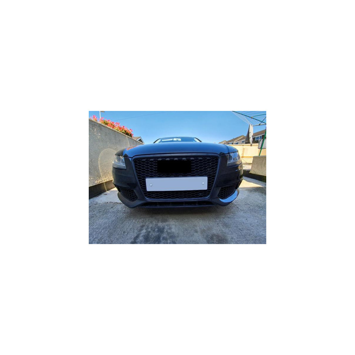 Frontgrill Sport Waben-Grill Lüftungsgitter passend für Audi A4 B8 07-12 Schwarz Glanz