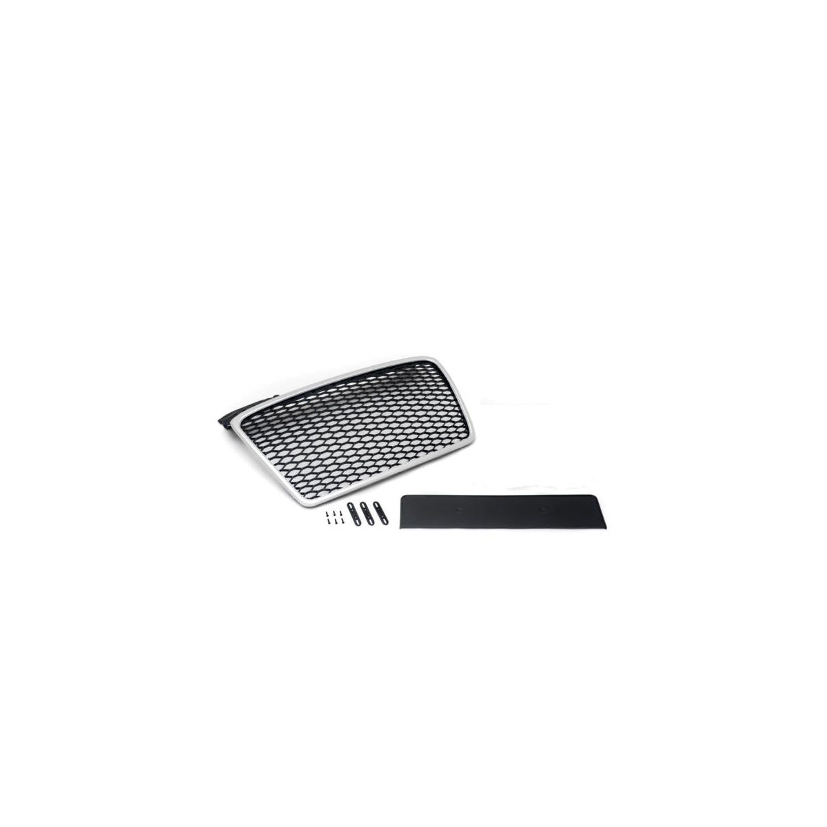 Calandre sport noire/argent avec support de plaque compatible avec Audi A4 B7
