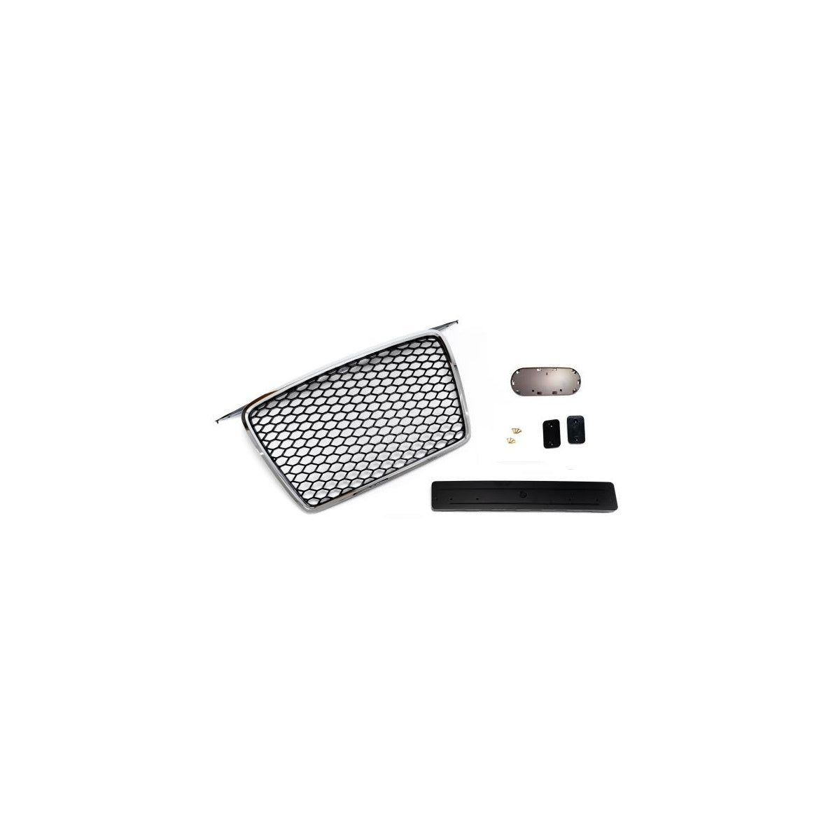 Calandre sport noire avec emblème et porte-plaque d'immatriculation compatible avec Audi A3, 8P