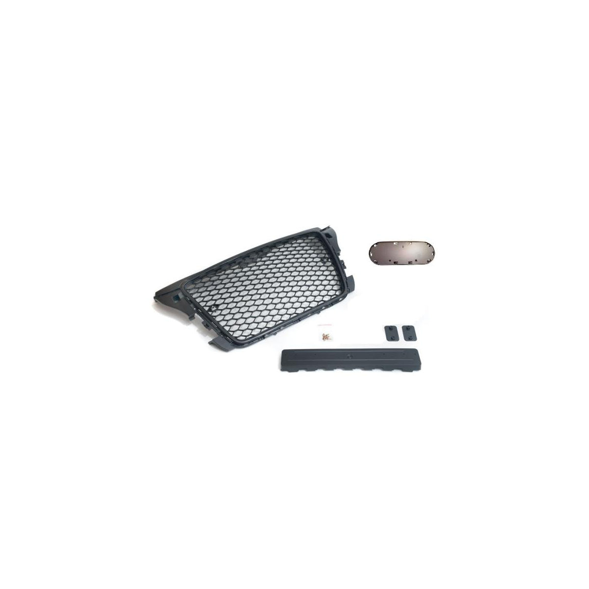 Frontgrill Sport schwarz mit Emblem und Kennzeichenhalter passend für den Audi A3 8P