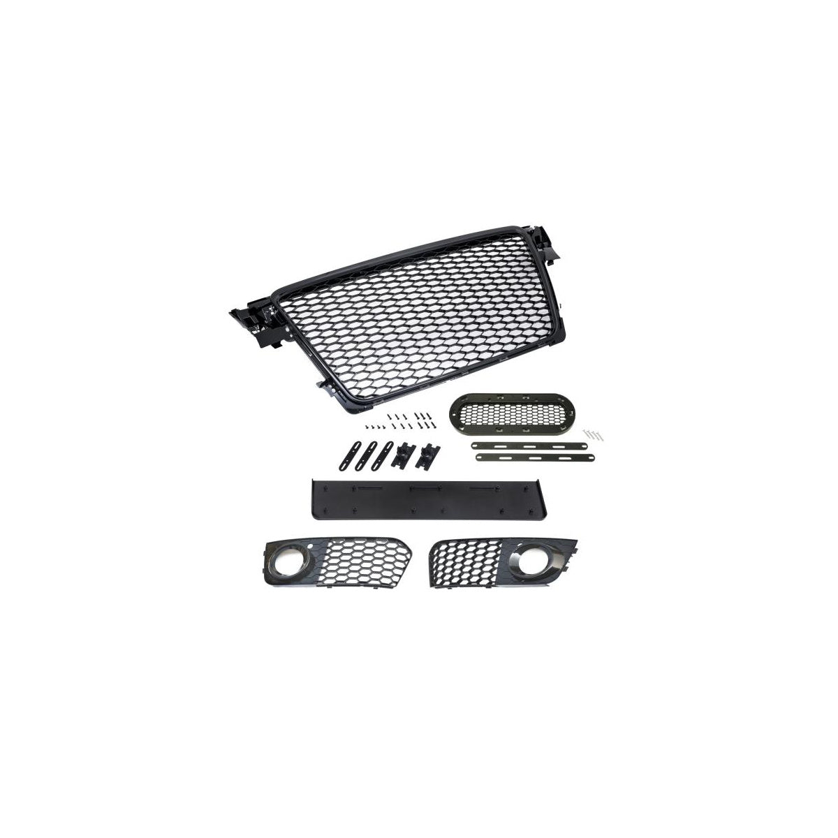 Frontgrill mit Emblem und Kennzeichenhalter u. Lüftungsgitter passend für Audi A4 B8 8K