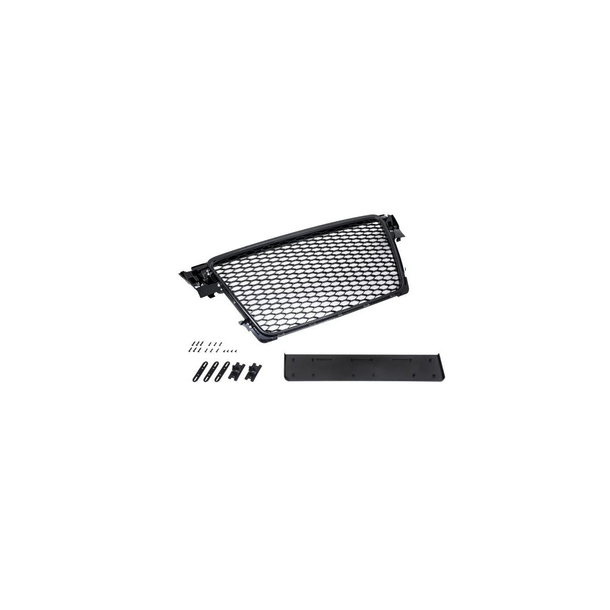 Frontgrill mit Emblem und Kennzeichenhalter u. Lüftungsgitter passend für Audi A4 B8 8K