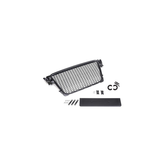 Sportgrill Frontgrill Kühlergrill Wabengrill passend für Audi A4 B8 Grill ohne Emblem mit Lüftungsgitter Schwarz Matt