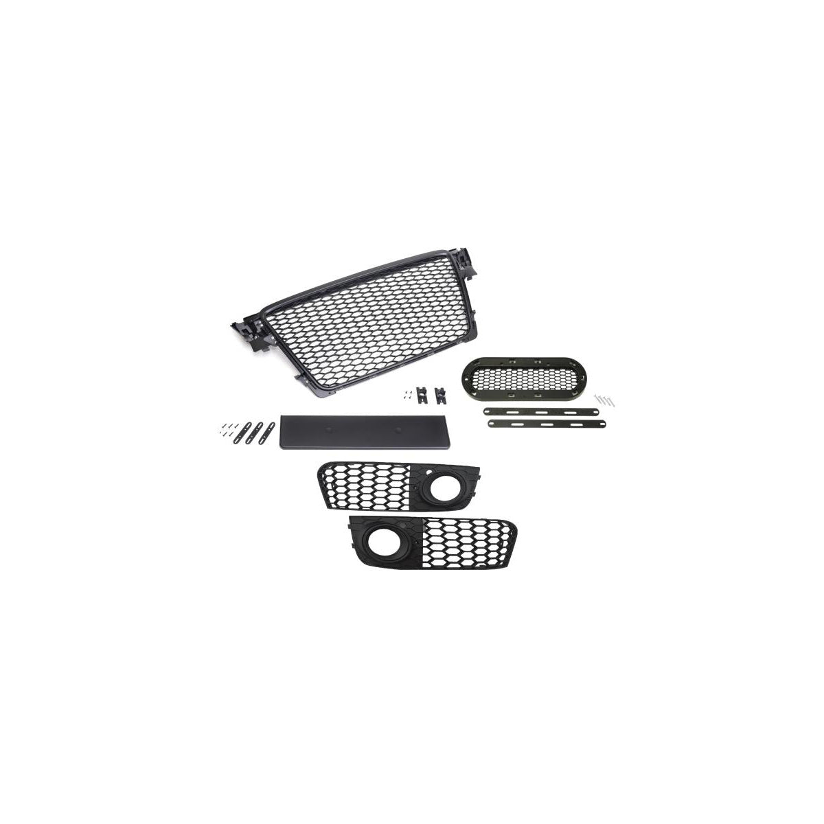 Calandre sport nid d'abeille grille de ventilation compatible avec Audi A4 B8 8K 2007-2012