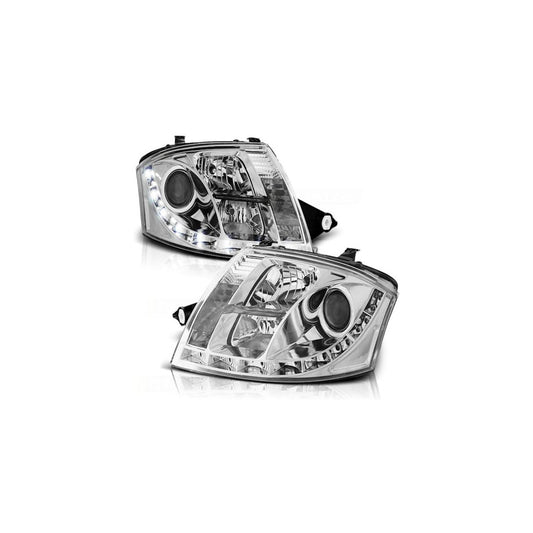 LED Tagfahrlicht Design Scheinwerfer passend für Audi TT 8N 99-06 chrom