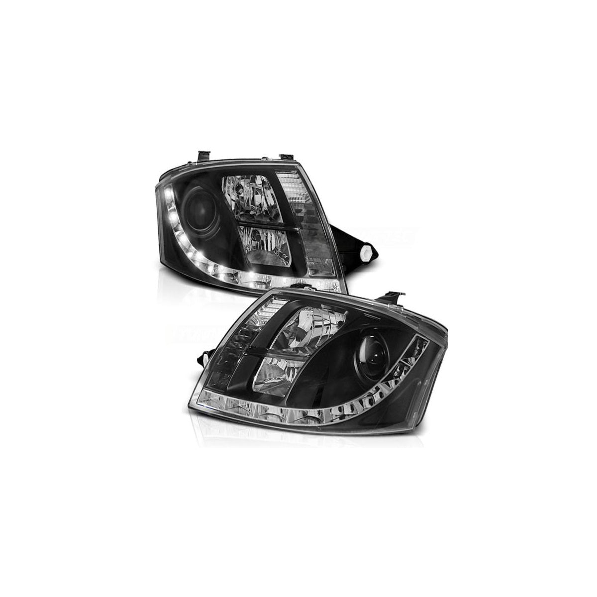 Phares design avec feux de jour LED compatibles avec Audi TT 8N 99-06 noirs