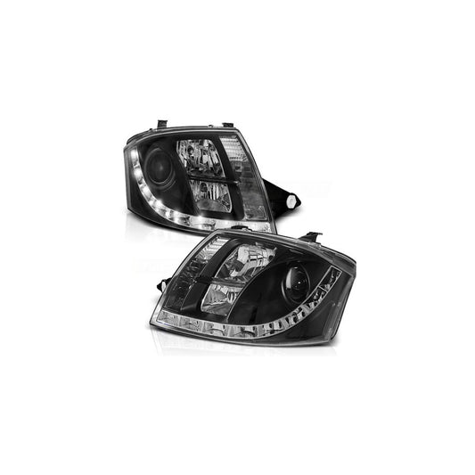 LED Tagfahrlicht Design Scheinwerfer passend für Audi TT 8N 99-06 schwarz
