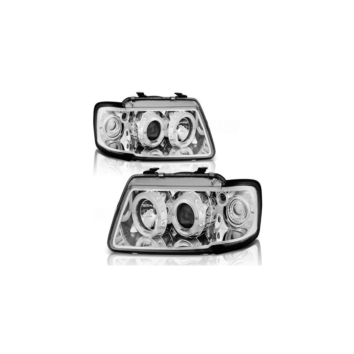 Phares Angel Eyes compatibles avec Audi A3 8L 1996–2000 chromés