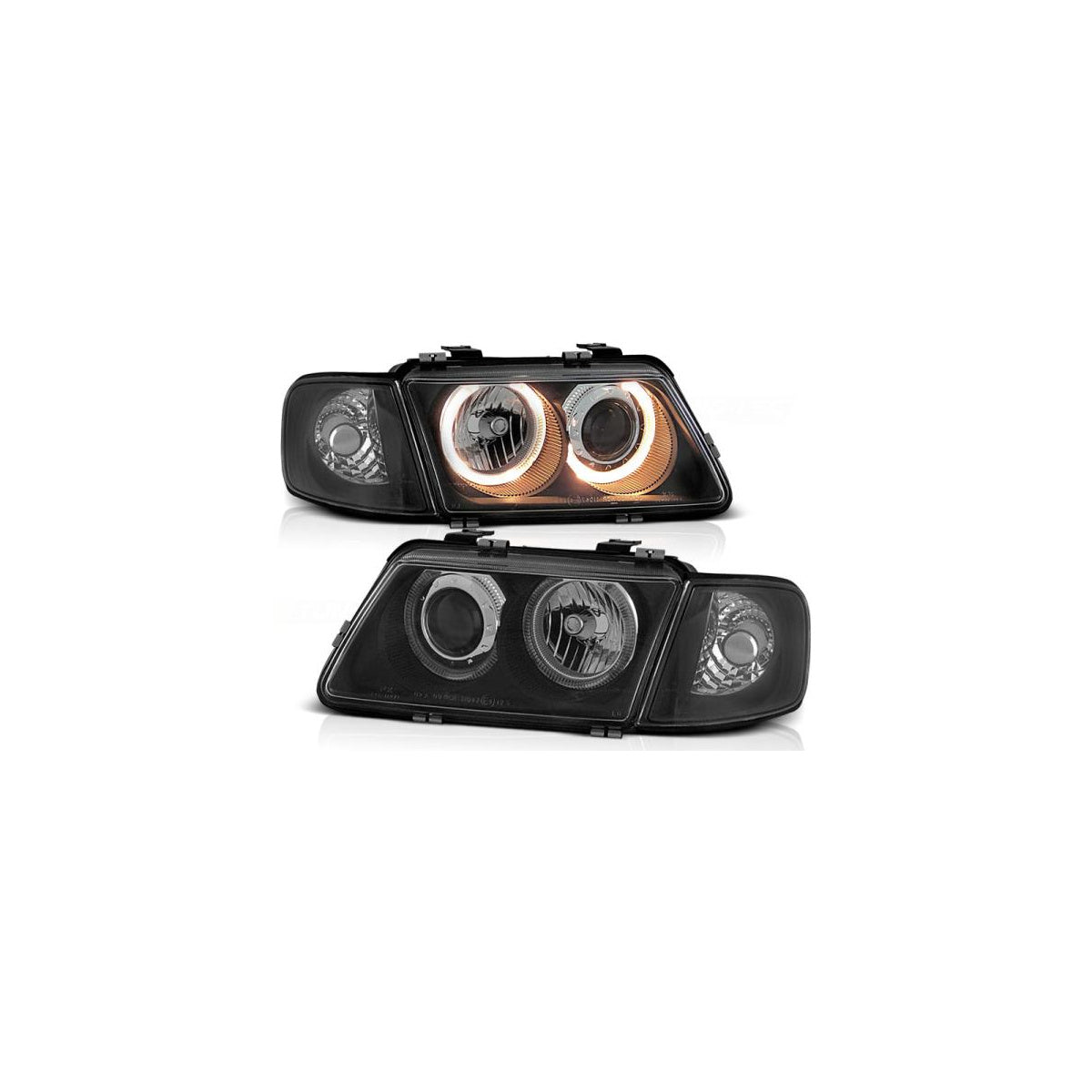 Design  Angel Eyes Scheinwerfer passend für Audi A3 (8L) 96-00 schwarz