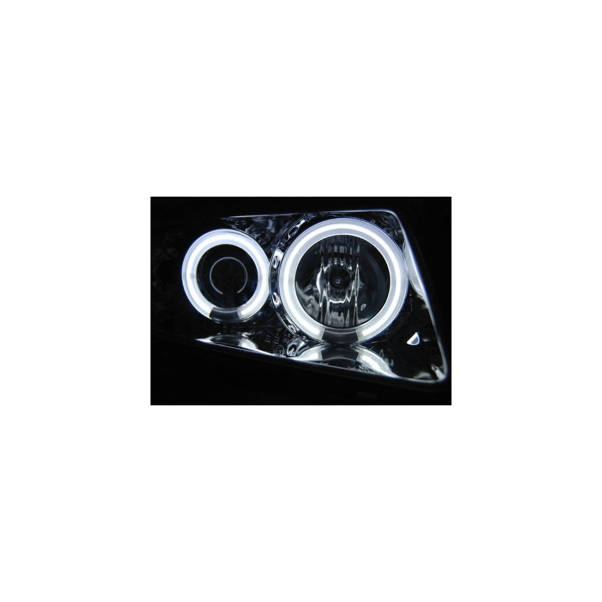 Phares Angel Eyes CCFL compatibles avec Audi A3 (8L) 96-00 chrome