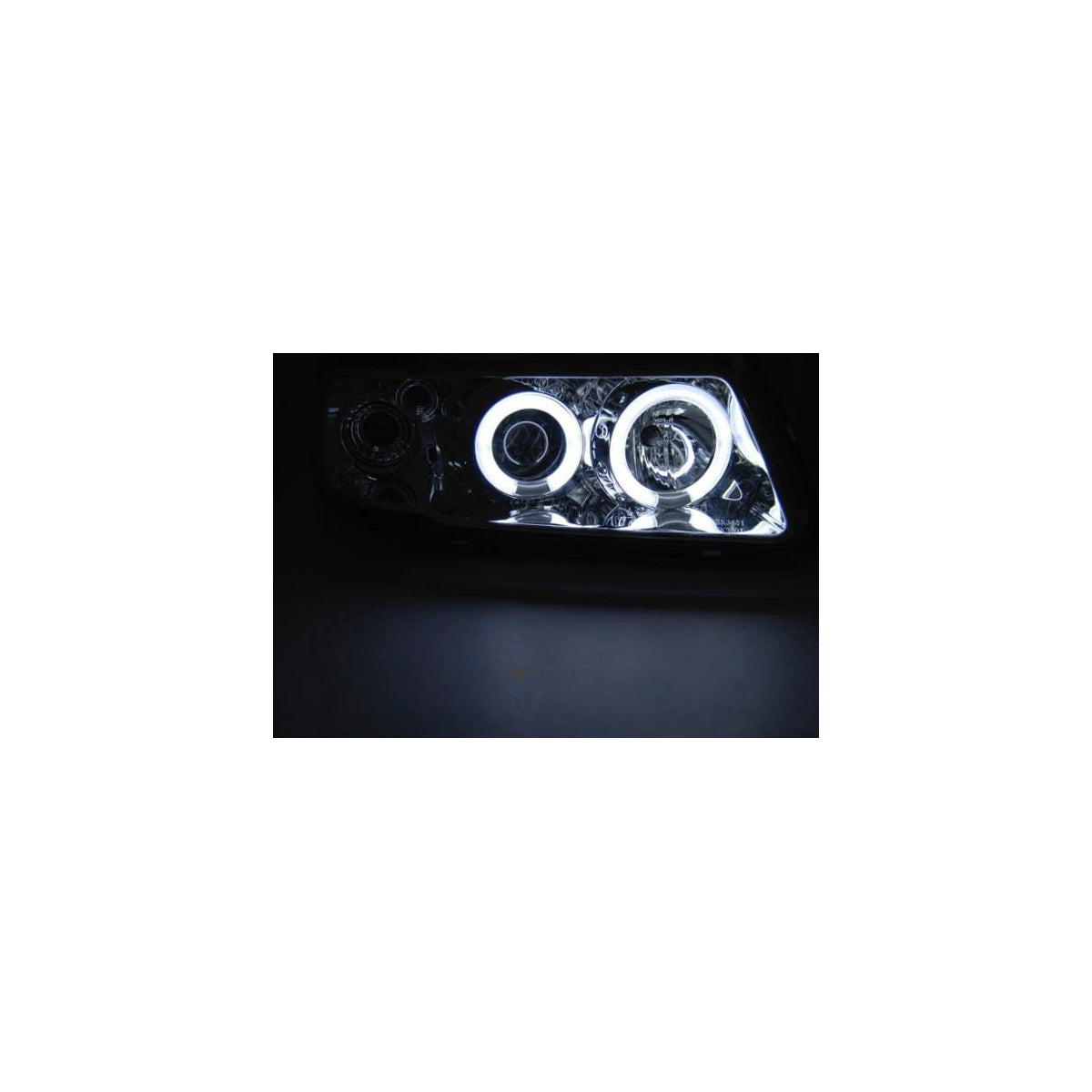 Phares Angel Eyes CCFL compatibles avec Audi A3 (8L) 96-00 chrome