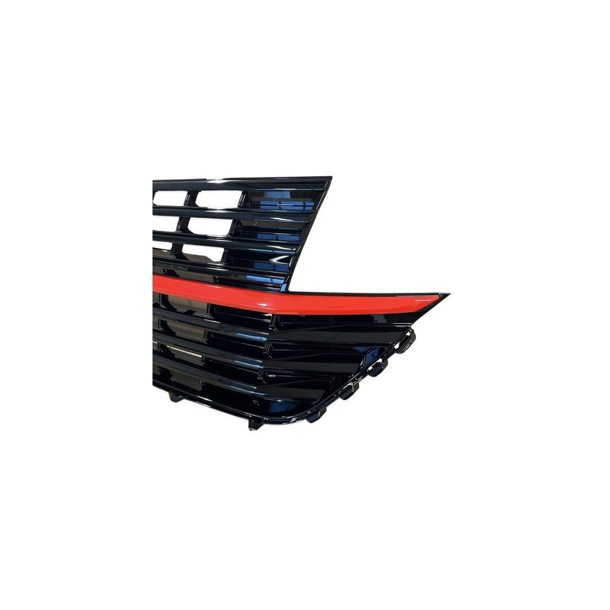 Grille de calandre noir brillant, baguette rouge, adaptée pour VW T6.1 Multivan Transporter 2019-