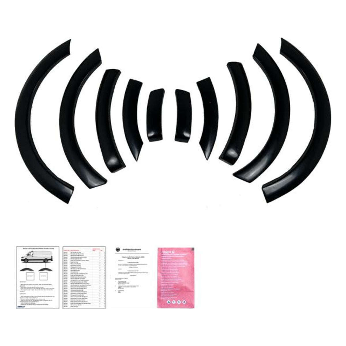 Radlaufleisten Radlaufschutz Radlaufabdeckung / Radlaufverbreiterung Set passend für VW Caddy IV/V 4/5 15-21 Hochglanz-schwarz mit ABE