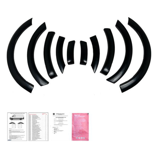 Radlaufleisten Radlaufschutz Radlaufabdeckung / Radlaufverbreiterung Set passend für VW Caddy IV/V 4/5 15-21 Hochglanz-schwarz mit ABE